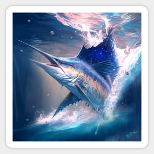 Sailfish Splashing In Ocean Sticker